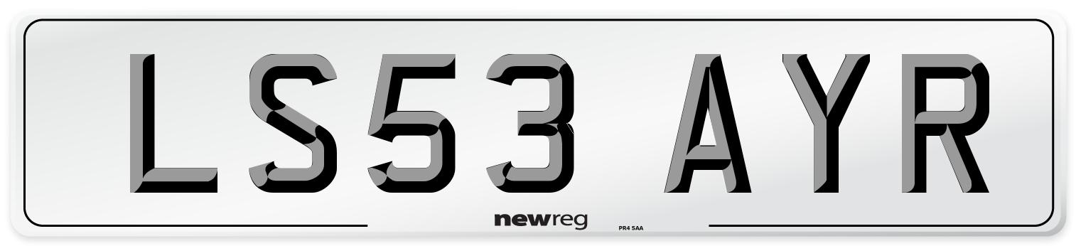 LS53 AYR Number Plate from New Reg
